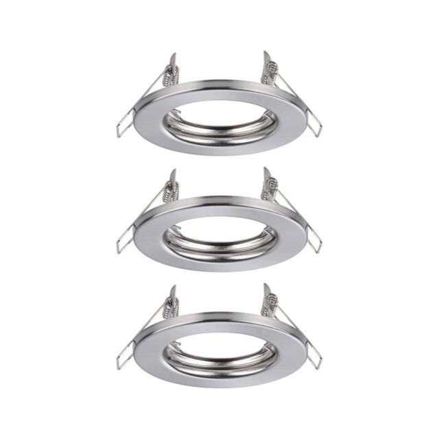 Encastré fixe D.80mm GU10 x3 max.10W gradable métal acier brossé 230V