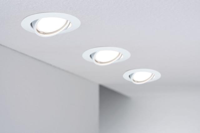 Encastré Base orientable 20° D.90mm GU10 x10 max.10W métal blanc 230V