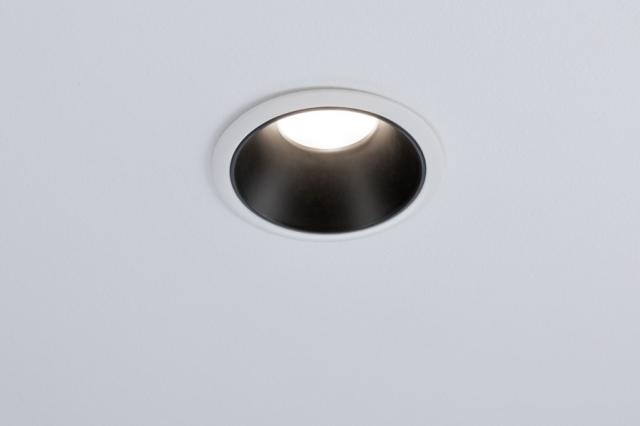 Encastré Cole fixe D.88mm module LED Coin 6W 470lm 2700K 3StepDim blc/noir IP44