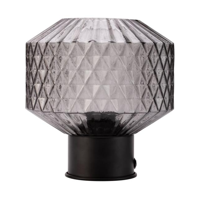 Pauleen Lampe à poser Gleaming Smoke max20W E27 verre verre fumé noir 230V