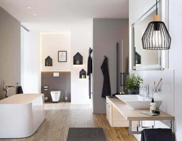 Suspension Cameo IP44 max 20W E27 Noir/Bois 230V Métal/Bois