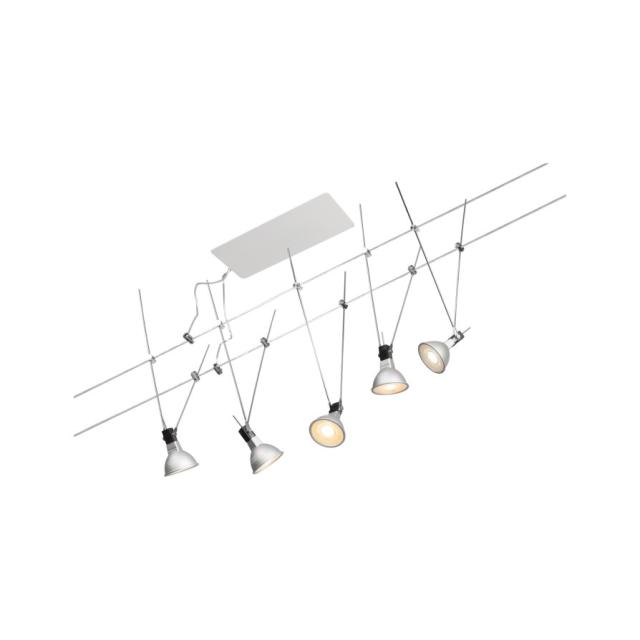 Système câble Simple max 5x10W GU5,3 30VA plastique/chrome