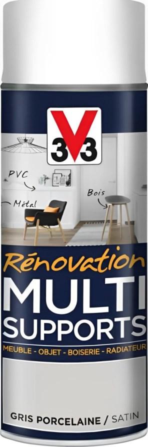 Peinture Rénovation Multisupport - Aerosol Gris Porcelaine - 400 ml