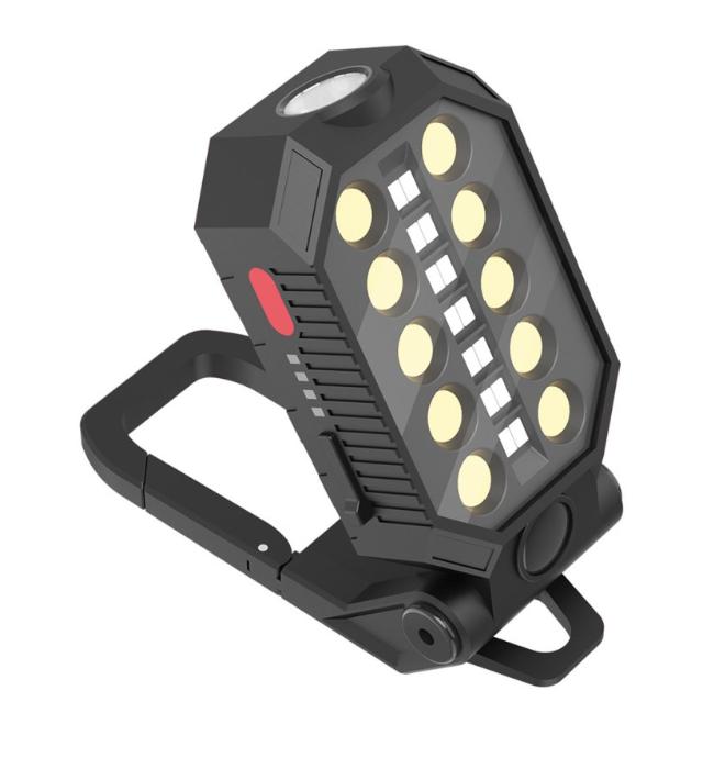 Baladeuse LED sans fil , rechargeable USB, 450 + 200 Lumens, autonomie 28h, autonomie 28h, 3 modes de fixation, 6500 K, Blanc froid