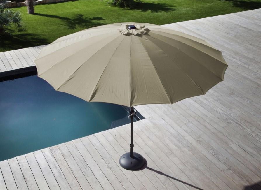 Parasol Aluminium Droit Inclinable Pagode Argile  - Ø.300 Cm