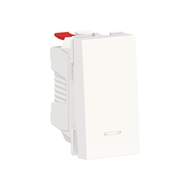 Poussoir lumuneux local 10A 1module Blanc