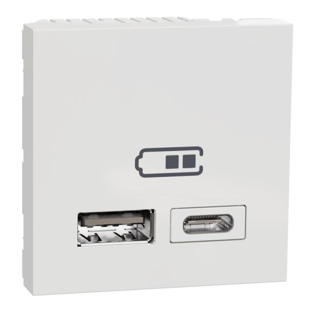 Chargeur USB double 2.4A blanc