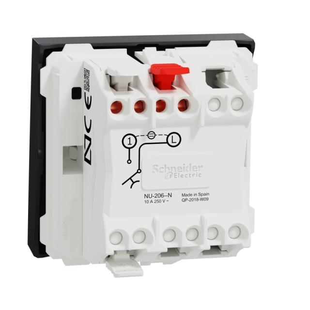 Poussoir lumuneux local 10A 2module Anthracite
