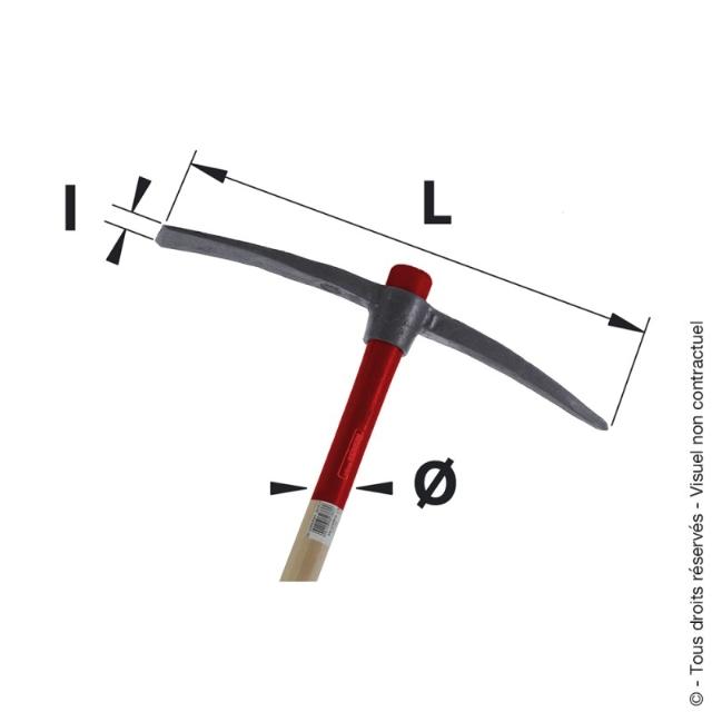 Pioche terrassier 2.5 kg s/m
