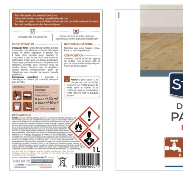 Décapant pour Parquets Cirés 1L - STARWAX