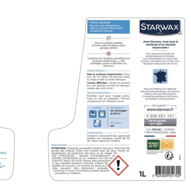 Nettoyant Intensif Ammoniaqué Multi-Usages 1L - STARWAX