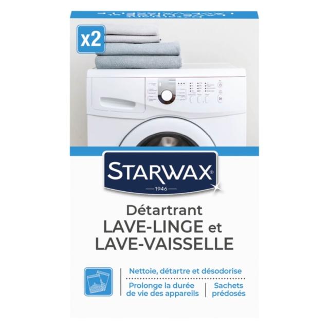 Nettoyant Détartrant Lave-Linge et Lave-Vaisselle 2 Sachets de 75gr - STARWAX