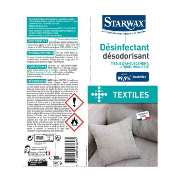 Désinfectant tissus moquettes - STARWAX