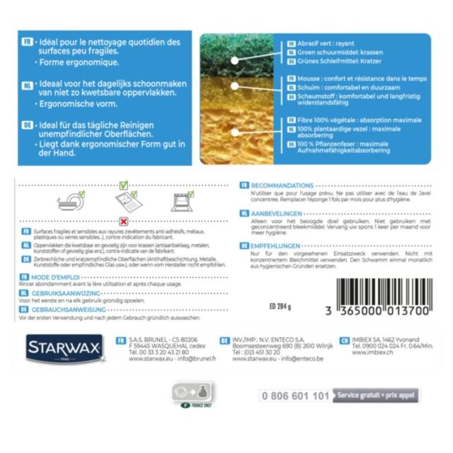 Eponges grattantes lot de 2 - STARWAX