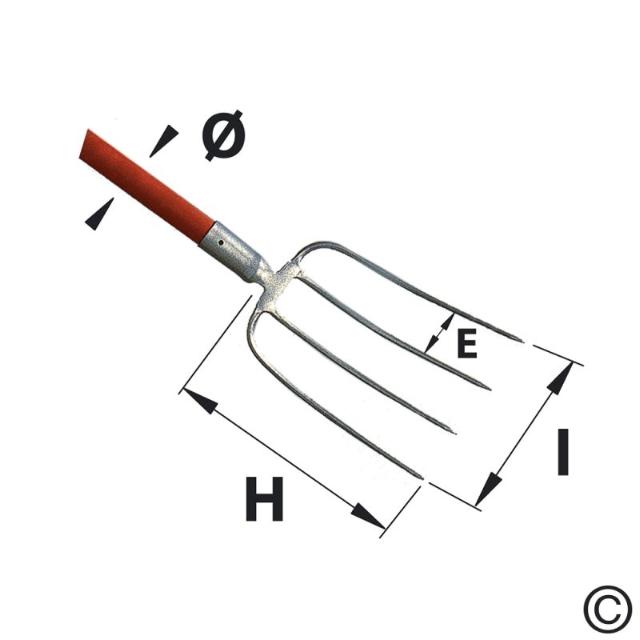 Fourche a fumier n±201 4dts 30cm
