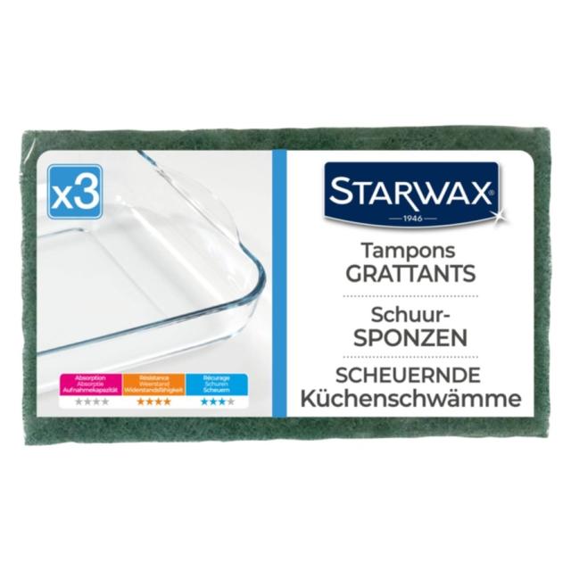 tampons grattants à récurer lot de 3 - STARWAX