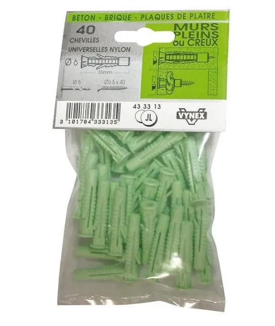 PQT 40 CHEVILLES NYLON 6X30