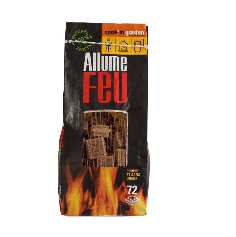 allume feu bois compressé 100% naturel x 72 - COOK IN GARDEN