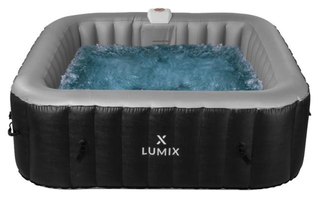 Spa Carré Fidji 4 Places Gris/Noir - D.1,54x1,54x0,66 m 