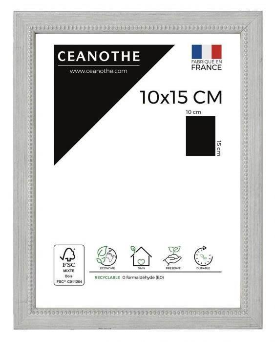 Cadre 10x15 perle noir/gris