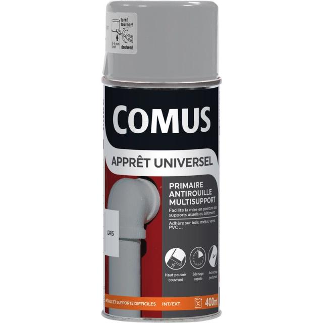 Aérosol Apprêt Comus 400ml Gris RAL7400