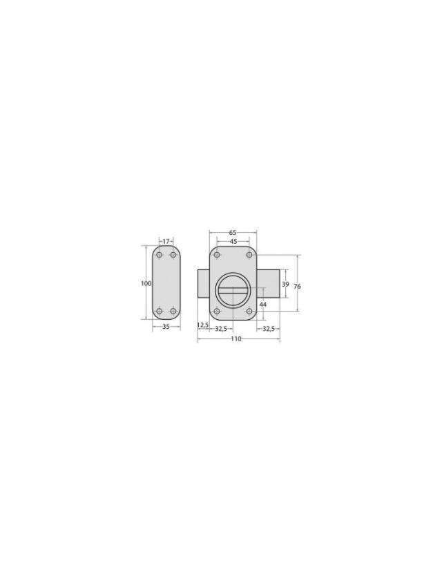 Verrou v136  a bouton  3cles 7640 n