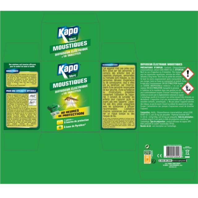 diffuseur électrique anti-moustiques + 10 tablettes - KAPO
