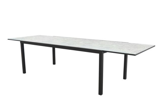 Table extensible marbrea alu-verre