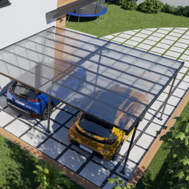 Carport double aluminium Trigano - Mistral Double - 30 m²