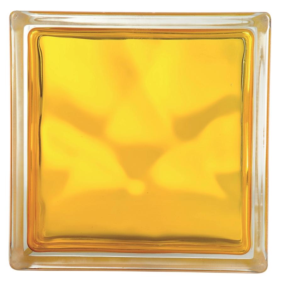 Brique de verre Brilly jaune 19x19x8cm - VITRABLOK