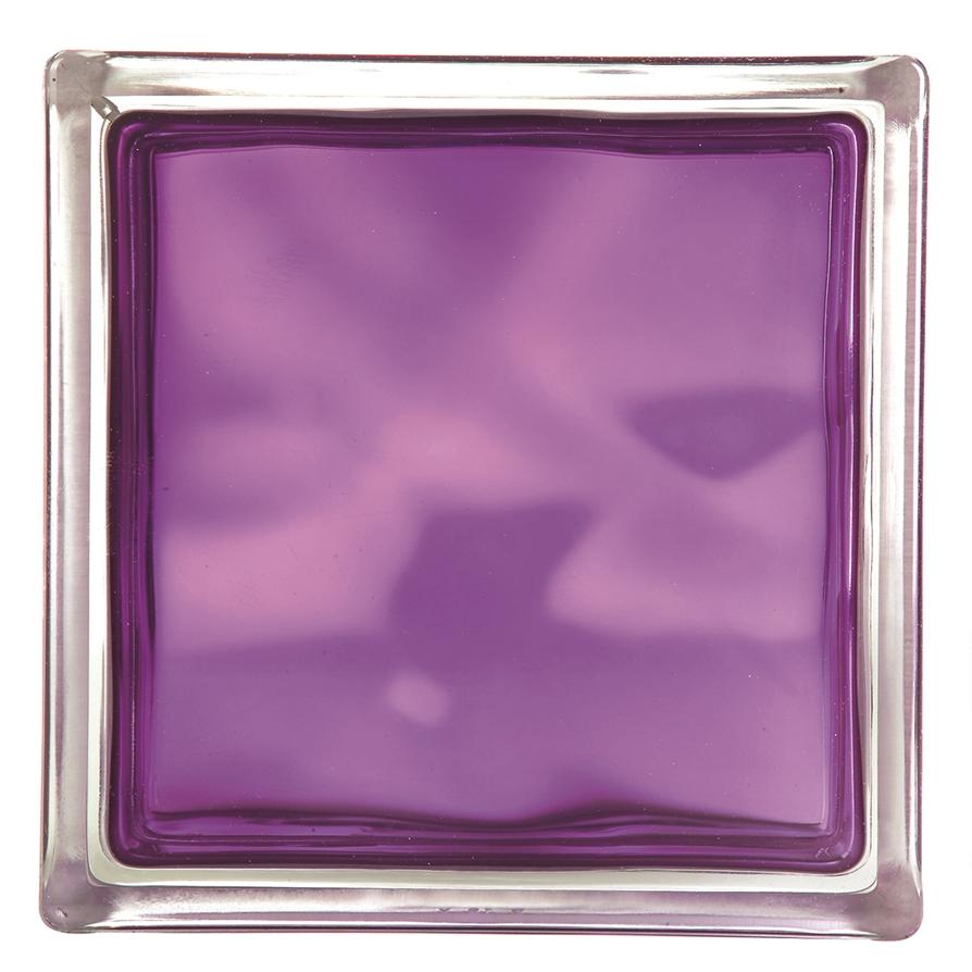 Brique de verre brilly injectée violet 19x19x8cm