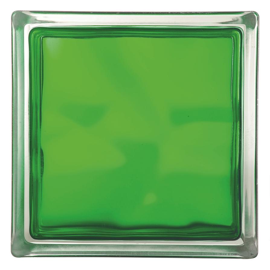 Brique de verre brilly injectée vert 19x19x8cm