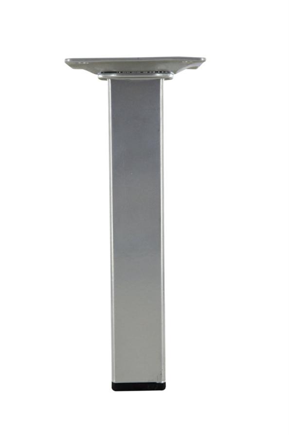 Pied carré acier gris alu, H.150mm 25x25mm - CIME