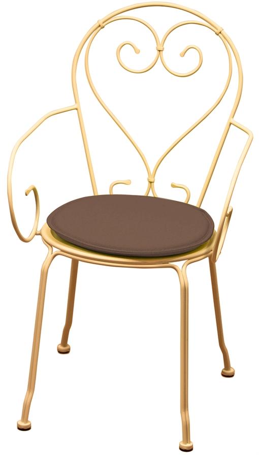 Galette chaise ronde diamètre 38cmx3cm Taupe