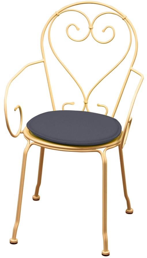 Galette chaise ronde diamètre 38cmx3cm Gris Anthracite