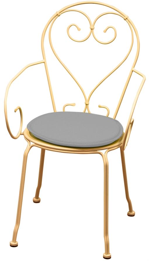 Galette chaise ronde diamètre 38cmx3cm Gris Clair
