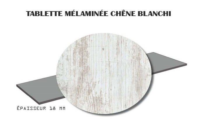 Tablette mélaminée Chêne Blanchi 250x50 cm - SUP BOIS