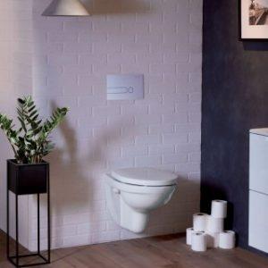 Cuvette WC Suspendue PATIO Blanc Sans Bride 