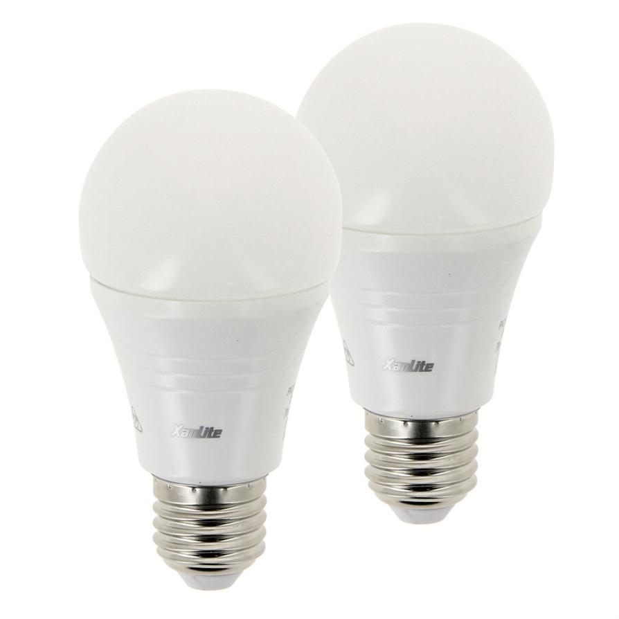 2 ampoules LED SMD E27 806lm 9W Blanc neutre - XANLITE