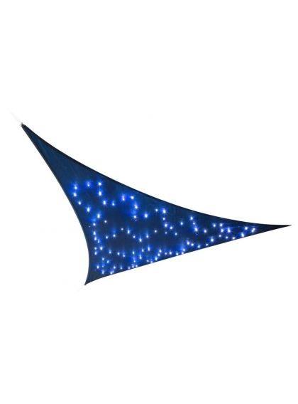 Voile d''ombrage triangulaire 3,60m à LED bleu nuit JARDILINE