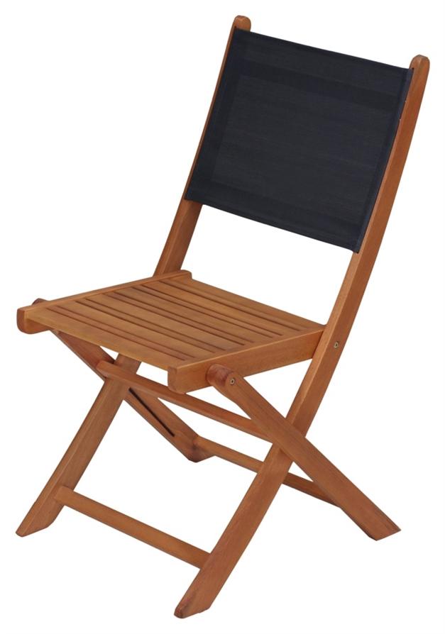 Chaise pliante Delphe en acacia + textilène