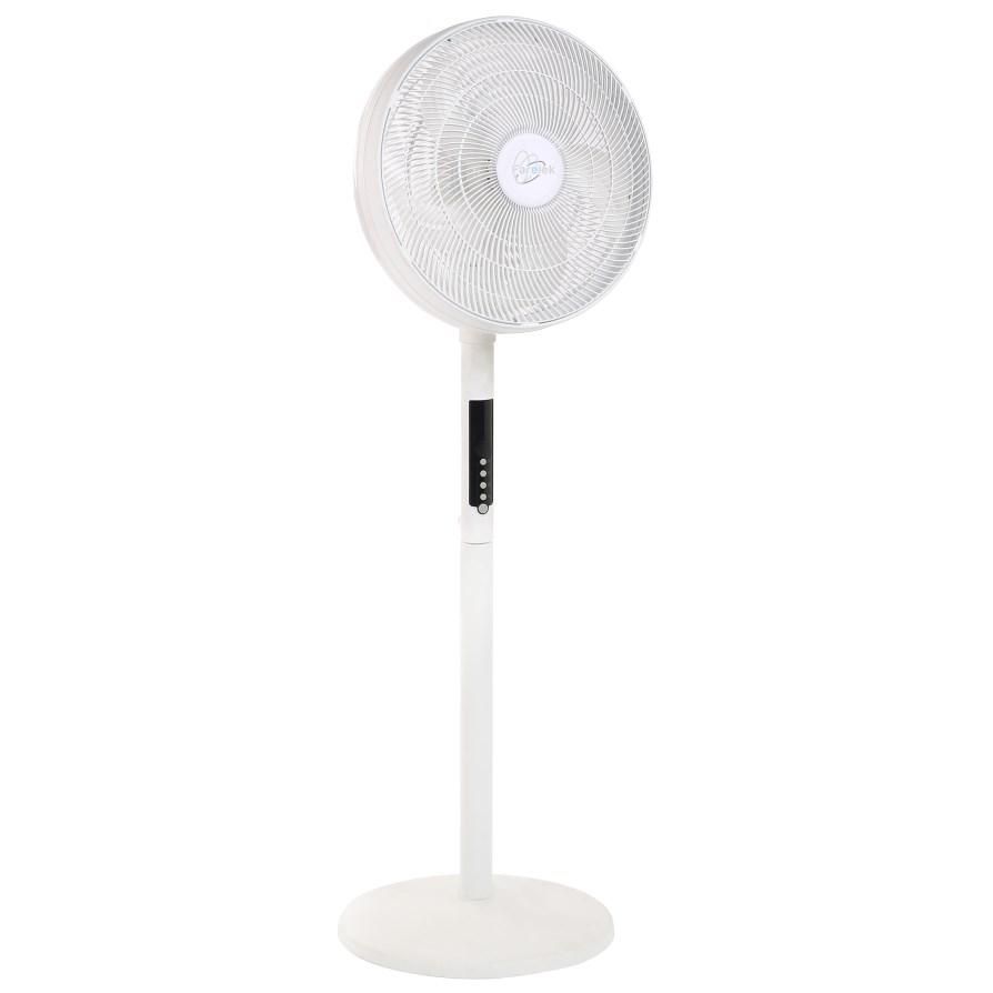 AIR-LIGHT RING - Ventilateur sur pied & Brasseur d'air blanc Ø40cm 70W avec couronne d'éclairage LED