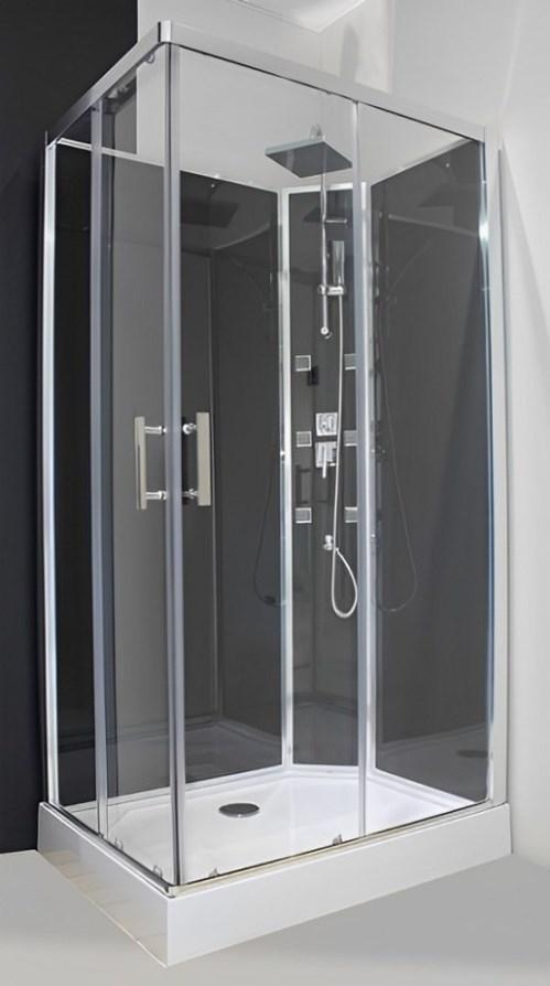 Cabine de douche SELIA 110x80 de couleur noire et contemporain