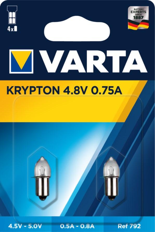 Ampoule Varta 792 4.8v 0.75a krypton c.lisse