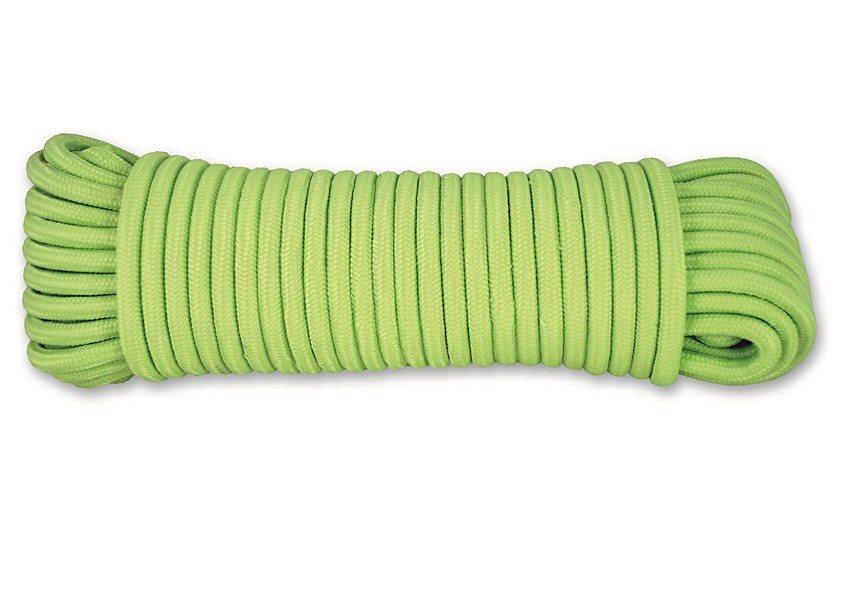 Corde polypropylène tressée vert fluo ø 8 mm L.20 m - CHAPUIS